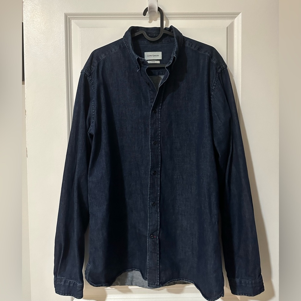 Oliver Spencer Indigo Organic Cotton Shirt